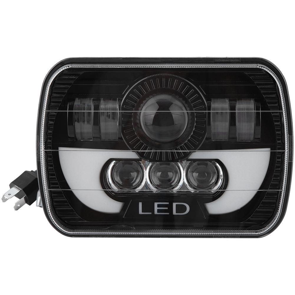 Lâmpadas de Farol LED Quadradas à Prova d'Água para Carro Automotivo 300W 7 Polegadas Feixe Selado para Jeep