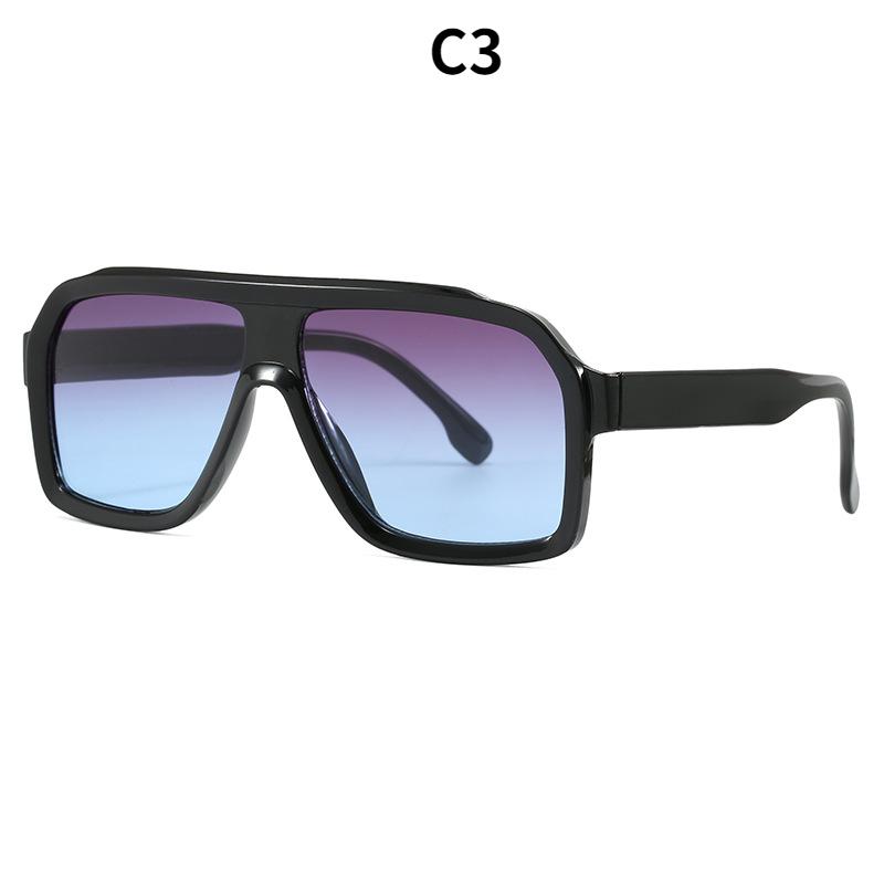 Women's sunglasses, retro large-frame square sunglasses, male and female pilot sunglasses.