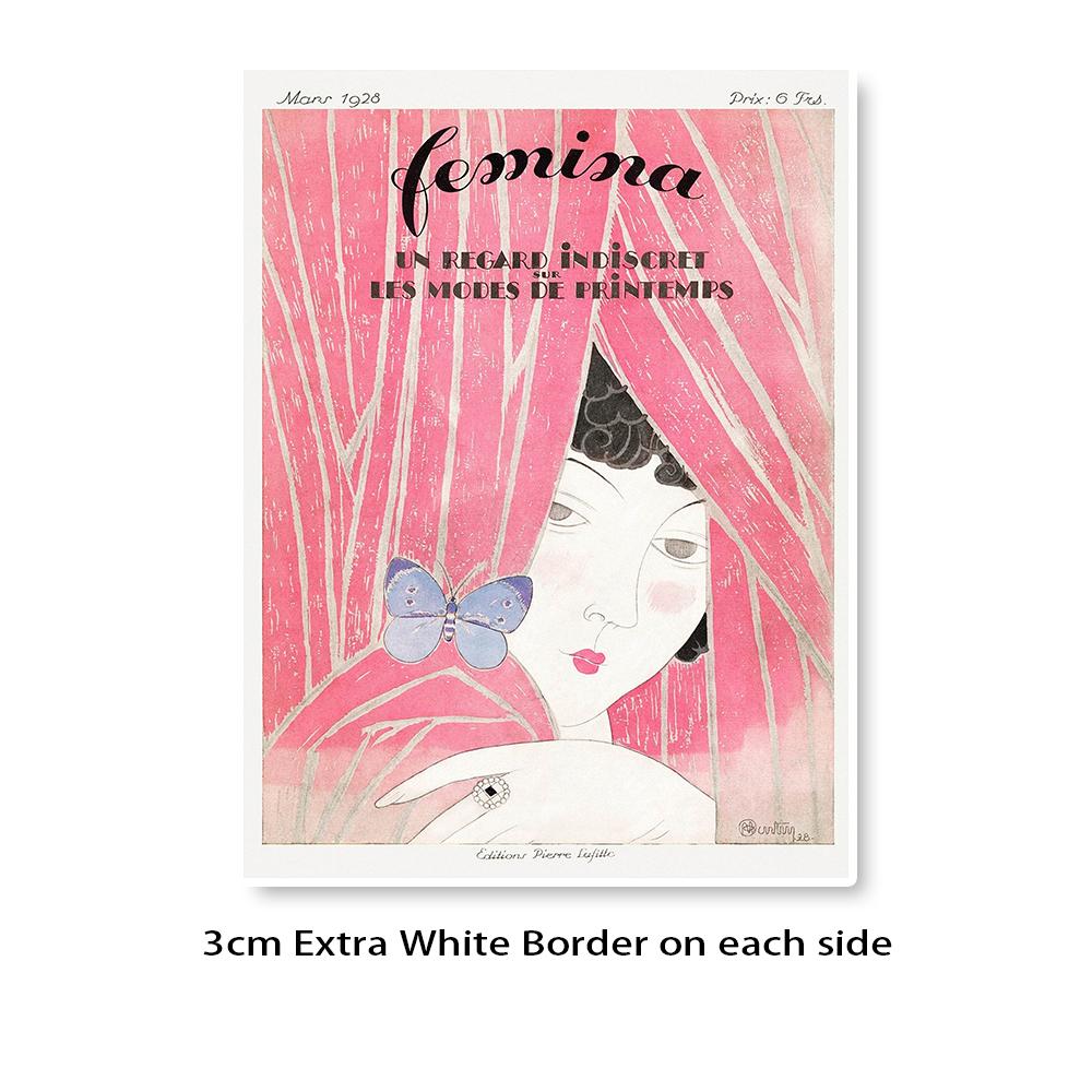 Large French Pink Coquette Wall Arts, Leopard, Femina, BABY Word Prints Posters, Minimalism Fashion Canvas Painting, NO Frame