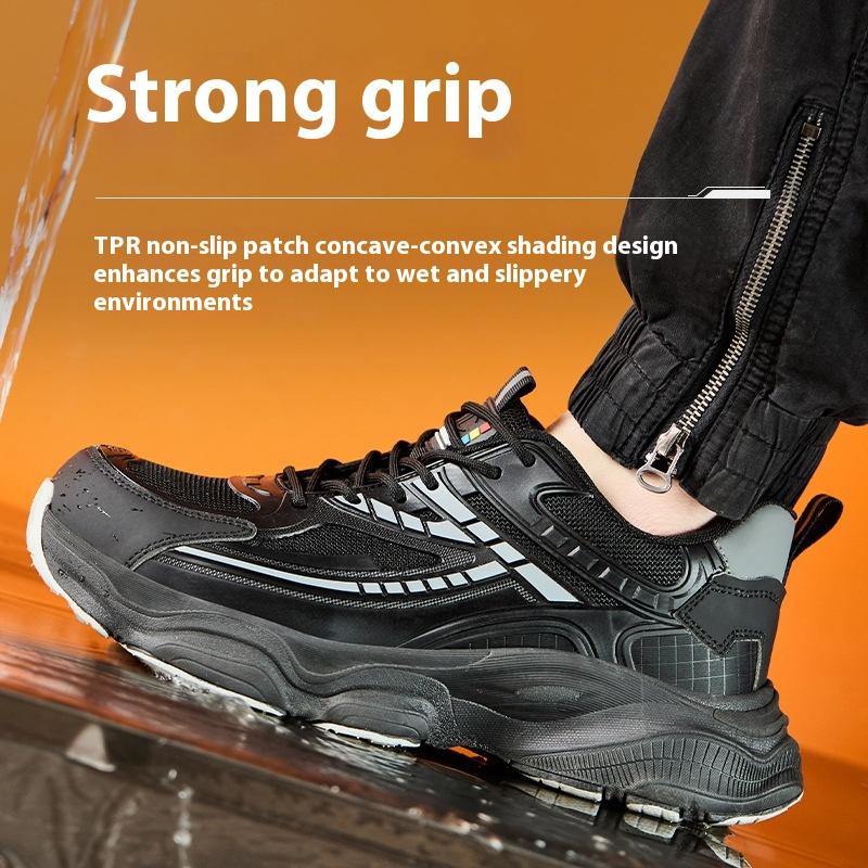 Protective Work Shoes With Plastic Toe Anti-Puncture Insulated Shoes Comfortable Safety Boots Non Slip Lightweight Safety Shoes