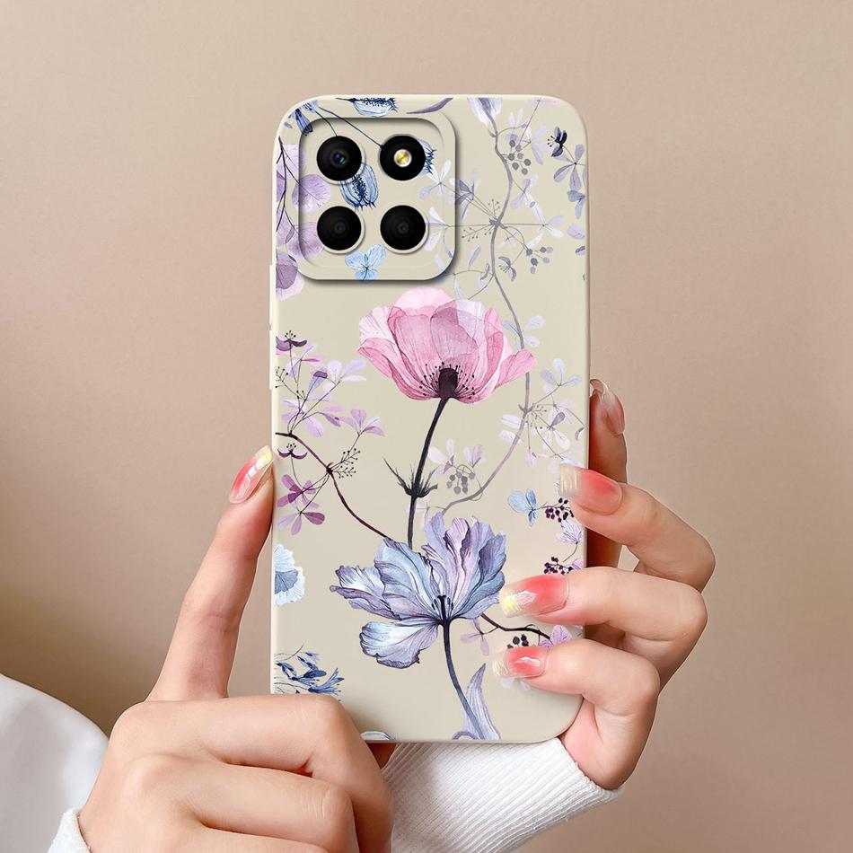 For Huawei Honor X6 X6S X6A Case Cartoon Liquid Silicone Full Coverage Anti Drop Phone Shell For HonorX6 X 6 X6 S A Bumper Funda