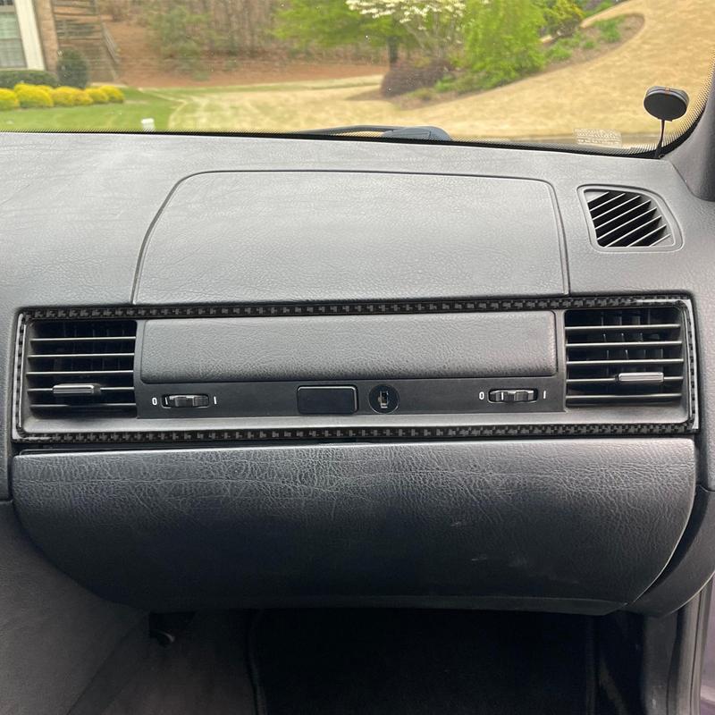 Real Carbon Fiber Car Accessories Passenger Dashboard Air Vent Trim Cover Soft Sticker For BMW E36 3 Series/M3 1994 1995 1996