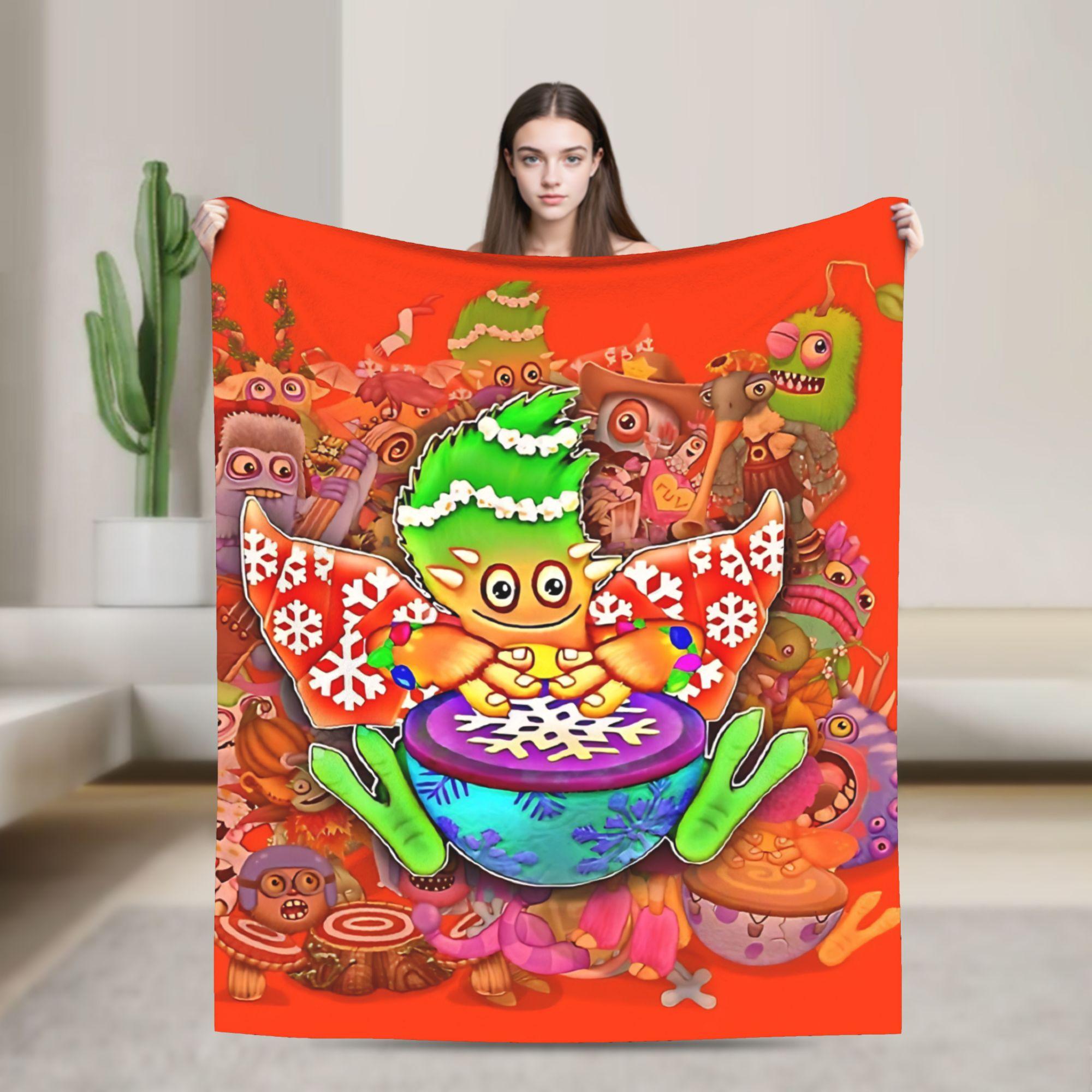 My Singing Monsters character Potbelly Super Soft Blanket  Street Trend Couch Chair Flannel Bedspread Sofa Bed Cover 75X95CM