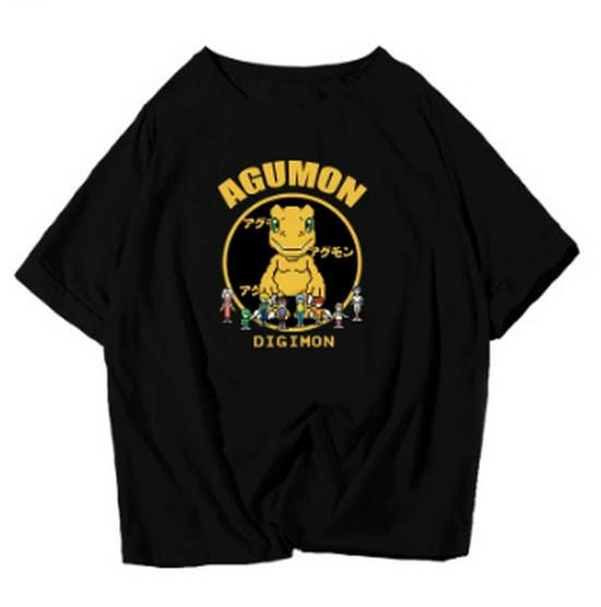 

2024 Мультяшная Аниме Футболка с Коротким Рукавом и Круглым Вырезом - Принт спереди и сзади, Повседневный Топ XXXL