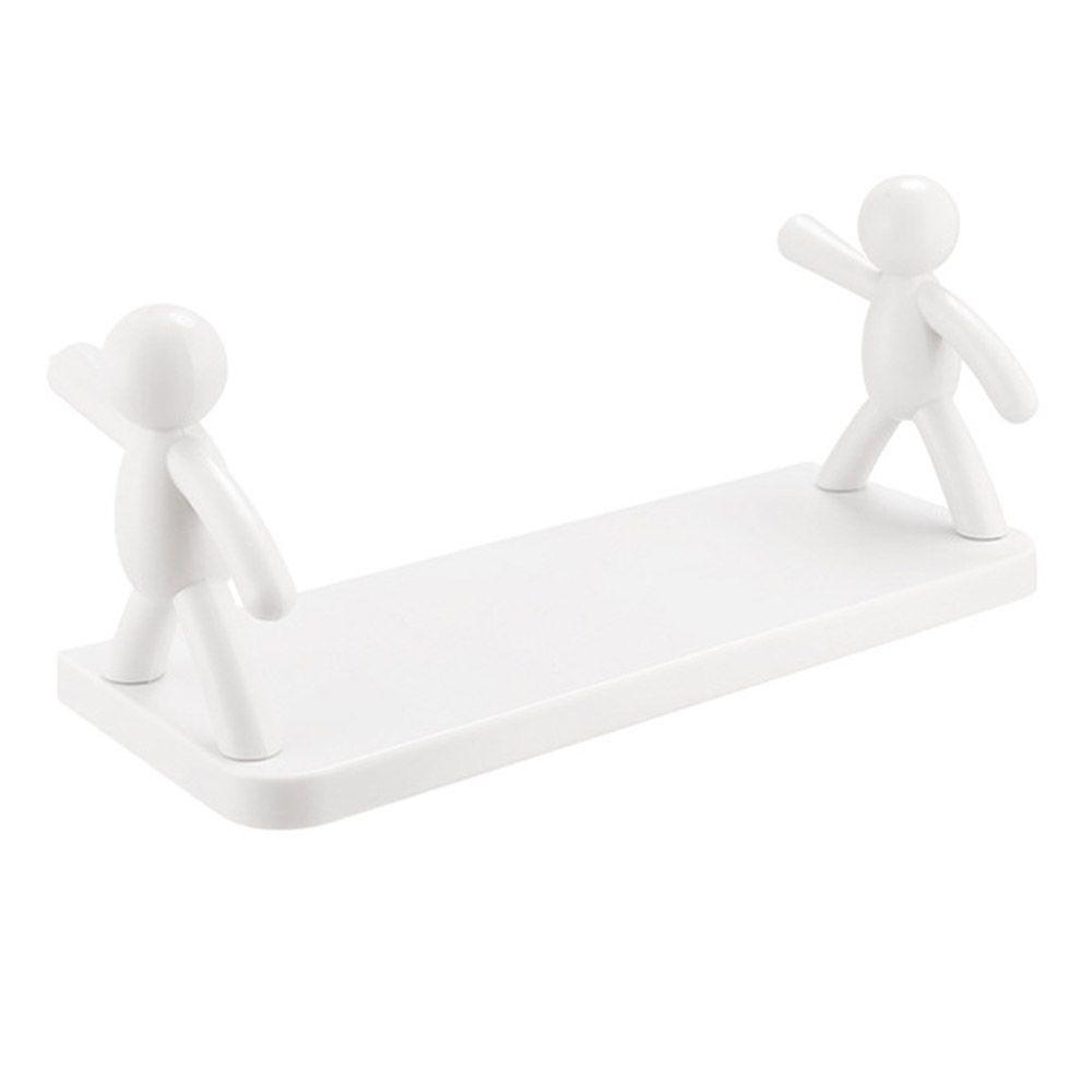 White Color Wall-Mounted Storage Rack Plastic Material Kitchen Spice Organizer  Home Storage