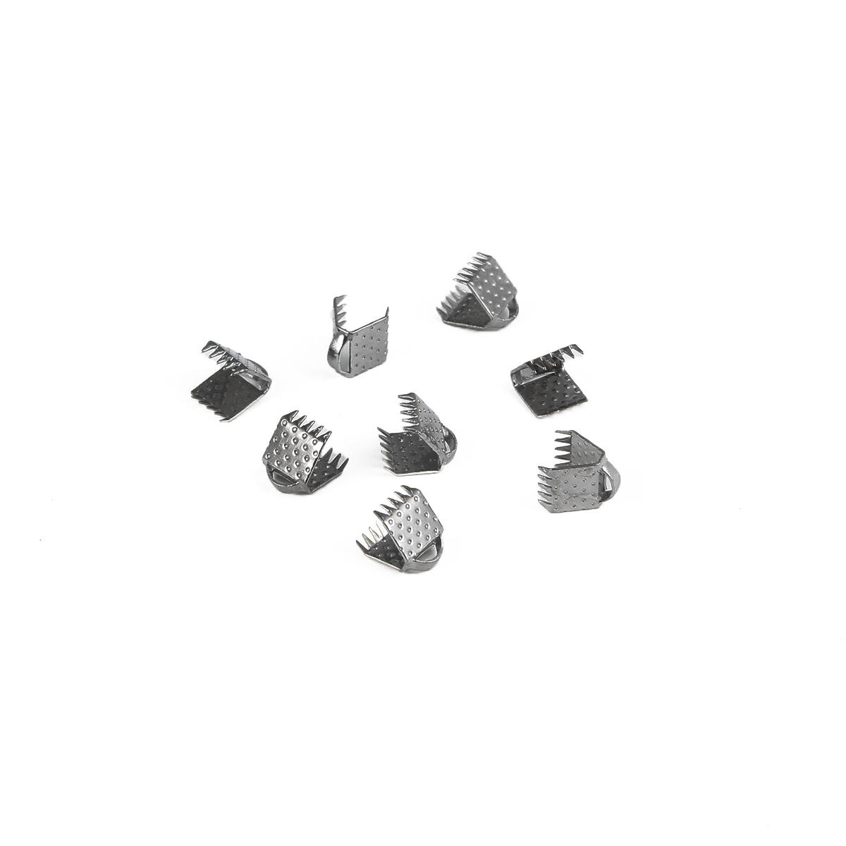 

50 шт. текстурированные заглушки для концов, обжимные бусины, шнур, плоская крышка, застежки, зажимы, складные, DIY, ювелирные изделия, ожерелья, соединители, фурнитура, DIY 6mm