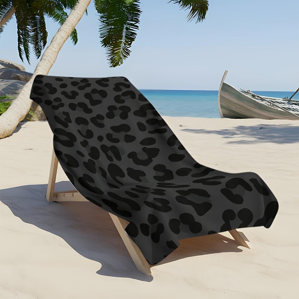 1pc Black White Leopard Beach Towel, Ultra-Soft Fast-Dry, Chic StyleI Deal for Swimming Travel Leisure Beach Pool Summer Outdoor
