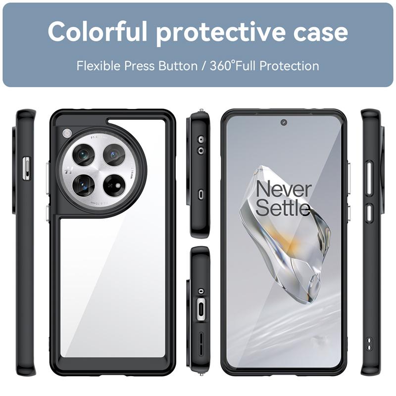 Transparent Shockproof TPU Case for OnePlus 12 12R Protective Frame Full Protection Colorful Clear Cover