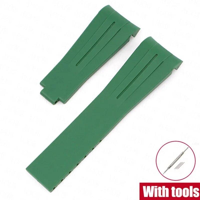 Rubber Watch Band Fit for Omega X Swatch Moonswatch 20mm Stainless Steel Folding Buckle Men Women Curved Replace Strap for Rolex