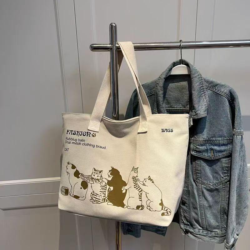 Damen Canvas Schultertasche mit großem Fassungsvermögen - Herbst & Winter Mode Japanische Tote Bag One Size