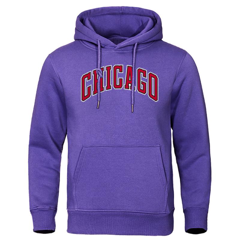 Chicago Basketball Uniform Straße Gedruckt Hoodie Männer Persönlichkeit Lose Kleidung Tasche Pullover Mit Kapuze Weiche Bequeme Hoody