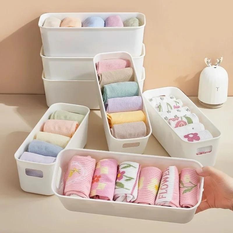Student dormitory desktop phone case storage box, cosmetic cotton socks organizer basket, plastic snacks and miscellaneous items