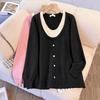 Big Size Women's Fall and Winter Warm Knitted Sweater Long-sleeved Trendy Top Double-layered Tops