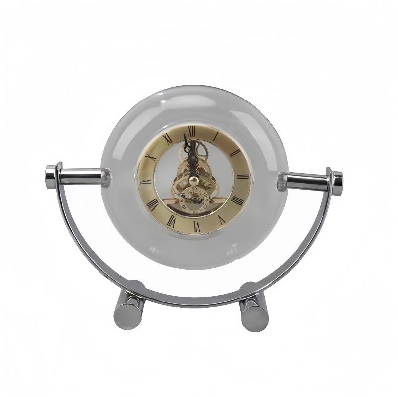 Crystal Table Clock Mechanical Desktop Clock Living Room Desk Clocks Nordic Interior Clocks Retro Room Ornaments Decoration