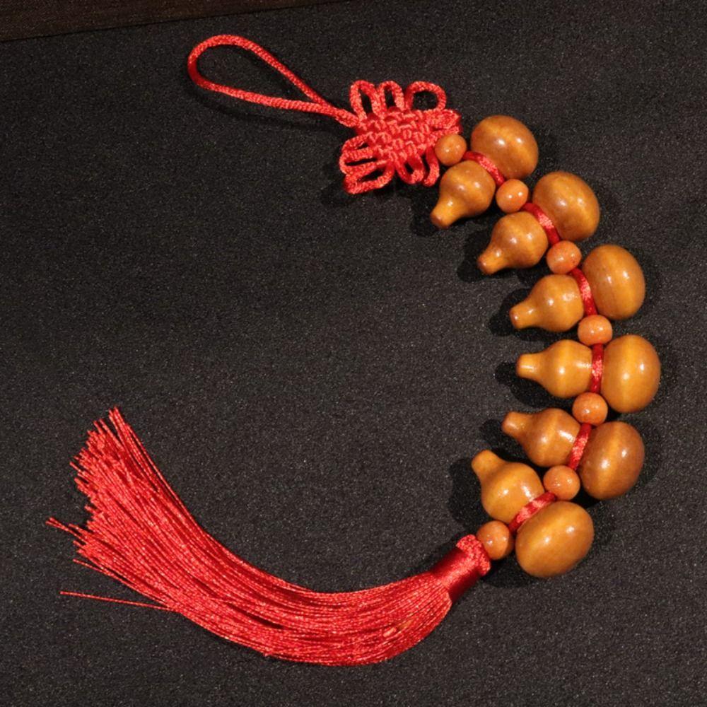 Peach wood China Knot Keyring Feng Shui Feng Shui Keychain Peach Gourd Keyring  Men