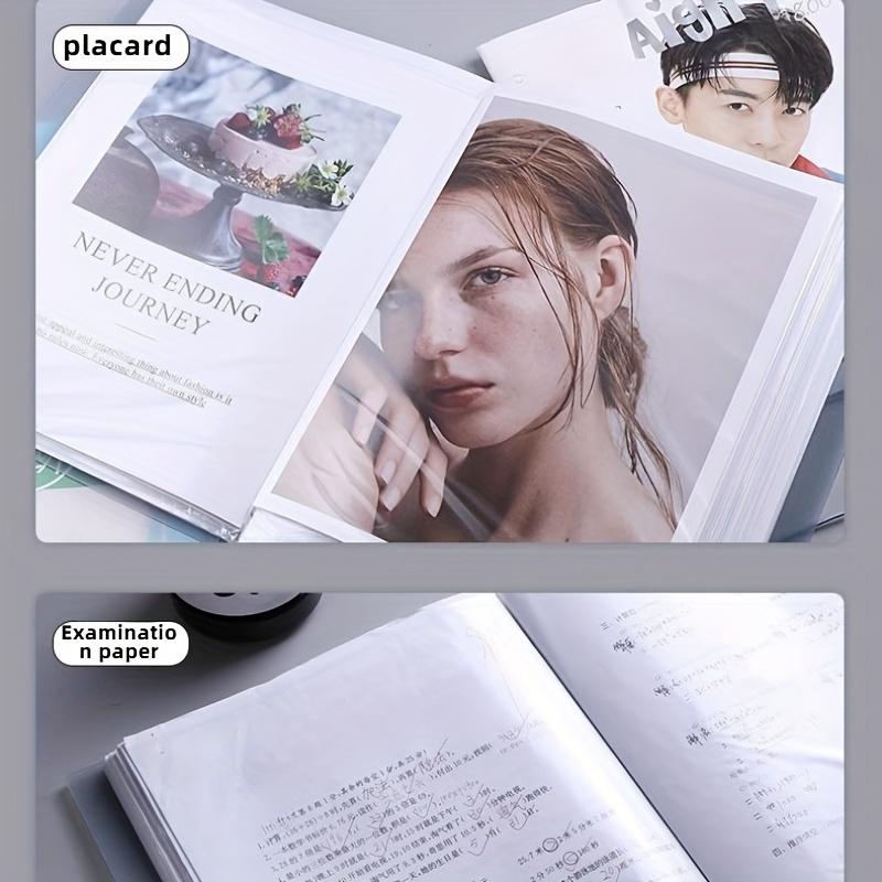 30-Pocket A4 File Folder, Suitable for A4 Size Documents and Papers, PP Material, High Transparency and Waterproof