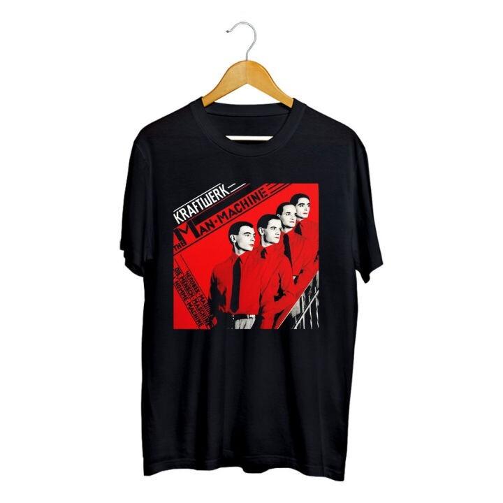 Vtg Kraftwerk Band For Fans T-Shirt Heavy Cotton Black Full Size Unisex BL412 Unisex T-Shirt S