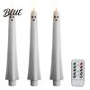 Halloween Ghost Candle Lights Flameless Taper Candles Battery Operated Flickering Light with Party Atmosphere Lighting Remote Real Wax 3D