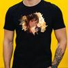 Men's T-Shirt Anime Girl with Cat Motif Cotton Size S To 5XL