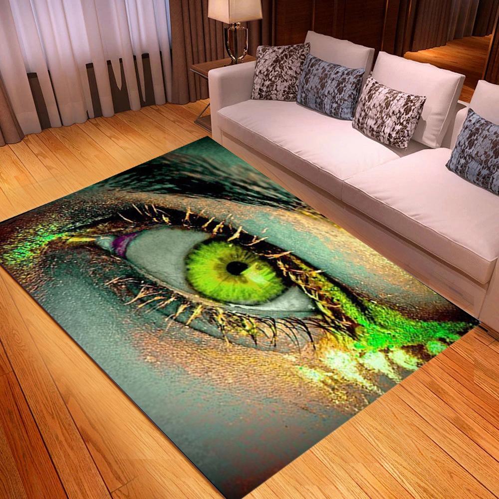 Suitable for Living Room Eye Pattern Printing Indoor Rug Home Floor Mat Sofa Rug Soft Magic Eye Rug