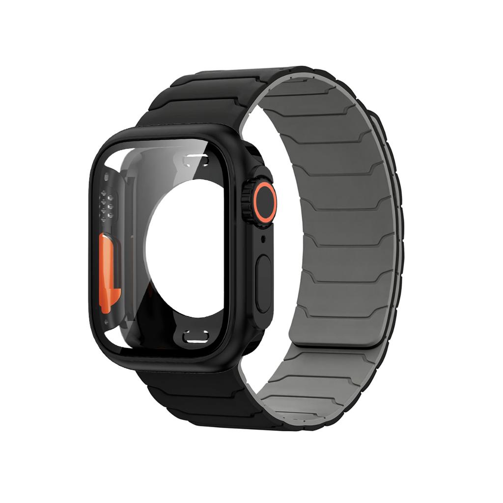 Fodral+Armband För Apple Watch Band 45mm 44 41 42 40mm Silikonarmband för Iwatch Serie 3 4 5 6 Se 7 8 9 10 Byt till Ultra Case