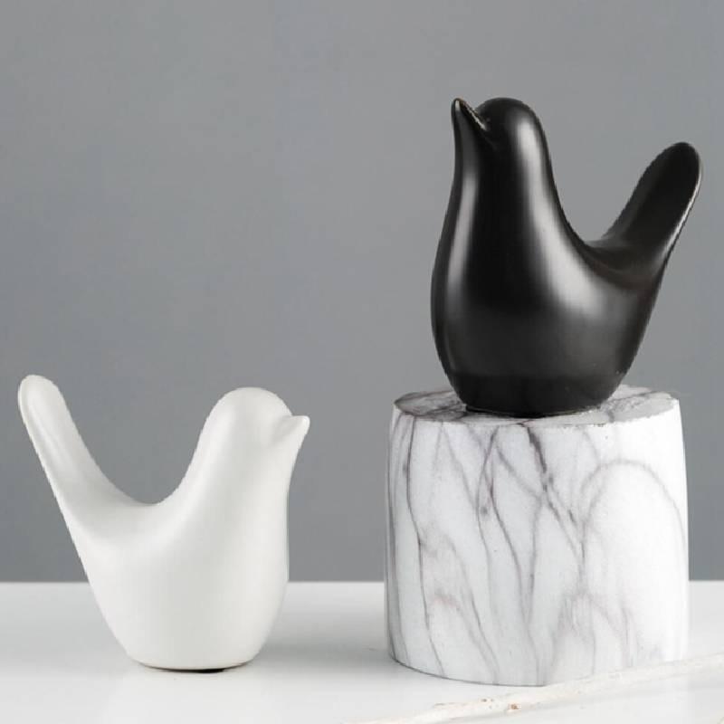 Modern Ceramic Minimalist Bird Statue Figurines Living Room And Office Ornament