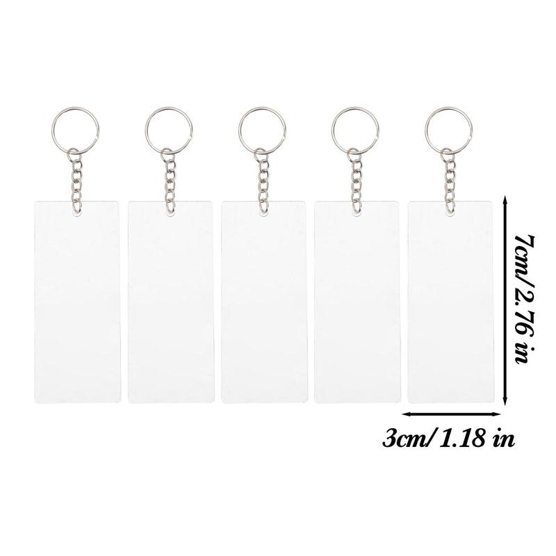 5/50pcs Handmade DIY Transparent Keychains Blank Bookmark Material Acrylic Transparent Bottom Panel Pendants
