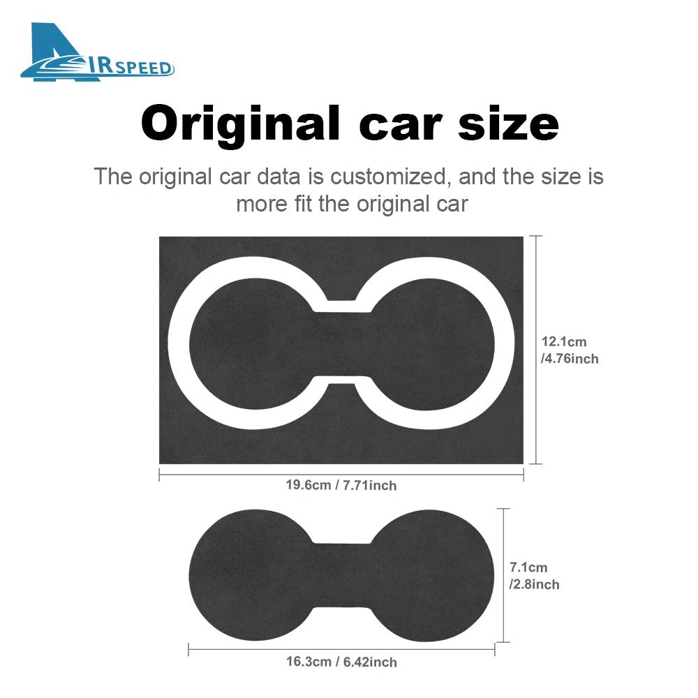 Italian Top Suede Central Console Water Cup Holder Trim Stickers for Tesla Model 3 Highland 2025 Model Y Juniper 2025-Up
