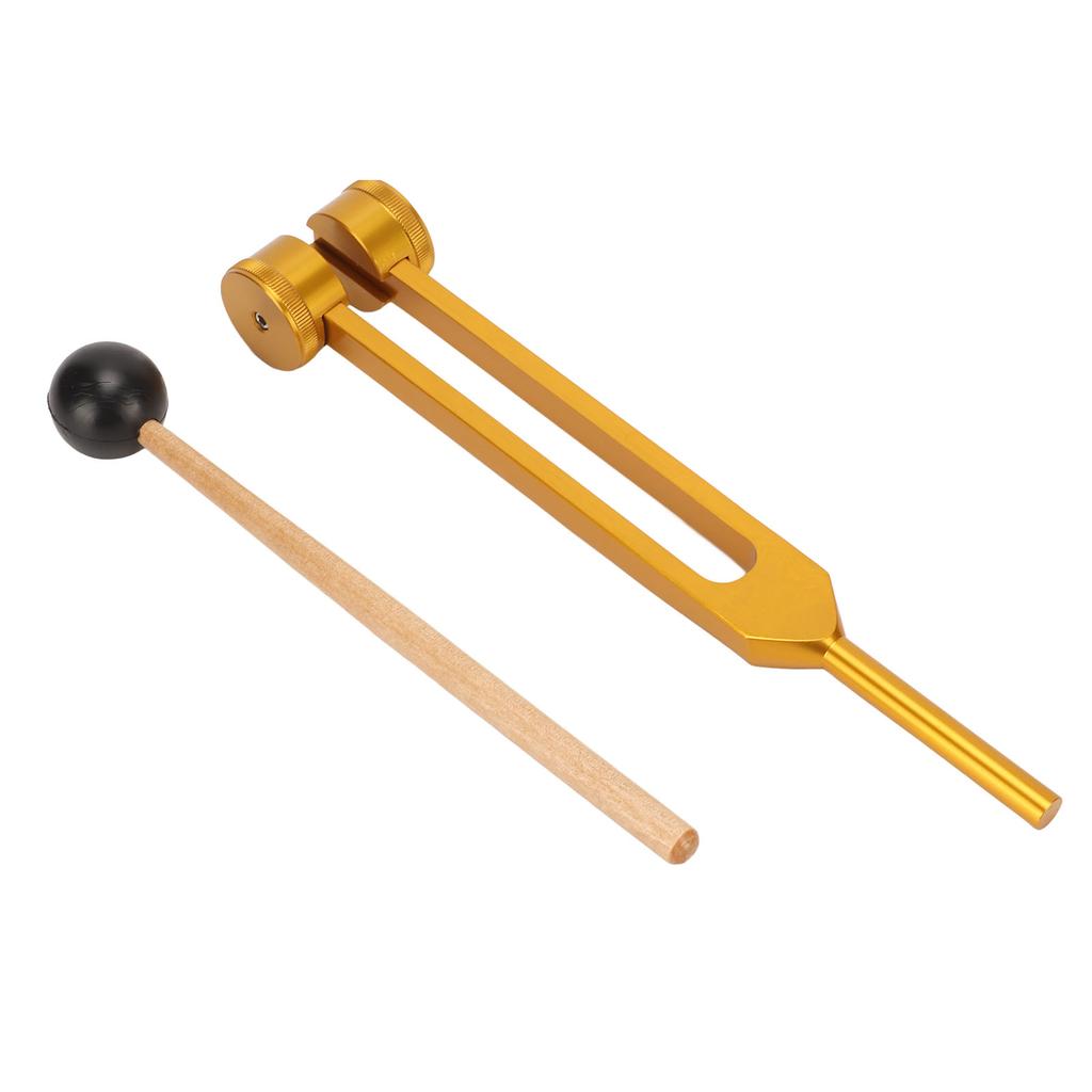 128Hz Heilstimmgabel-Set Stressabbau Aluminiumlegierung Medizinische Stimmgabel mit Hammer Klein Gold