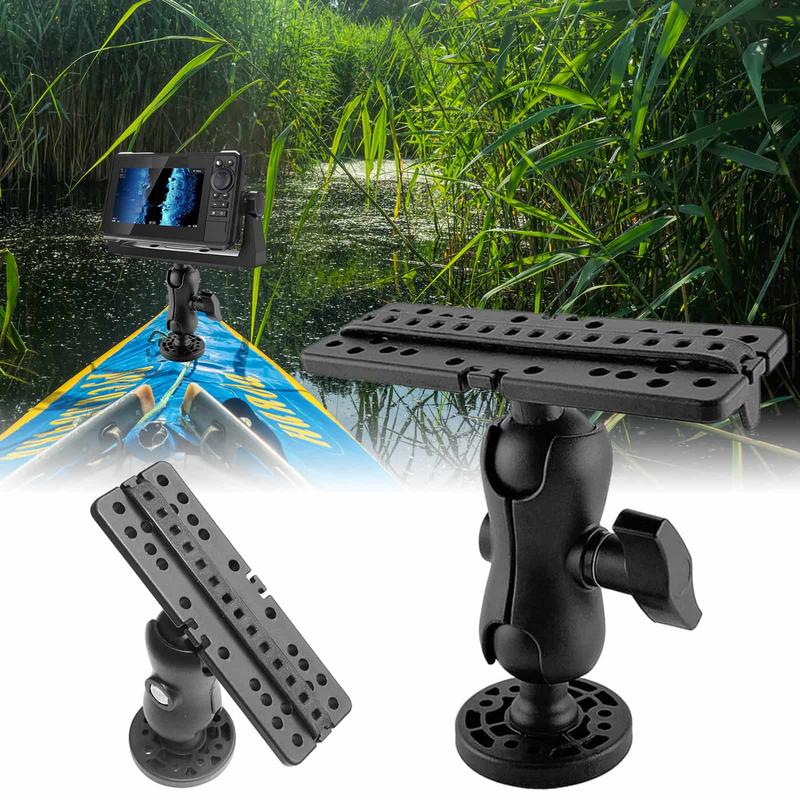 Electronic Fish Finder Mount Base Fishfinder, 360 Degree Swivel Ball Mount, GPS Plate, Rotating Boat Supporter, Marine Kayak