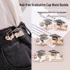 Adjustable Waist-Cinching Snap Button Jeans Accessory for Bachelor's Cap Graduation