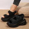 New Ladies Muffin Velcro Platform Sandals