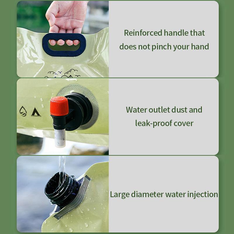 1PC Camping Water Bag Outdoor Hiking Folding Water Bucket Bag with Faucet 8L Large Capacity Water Container Camping Supplies