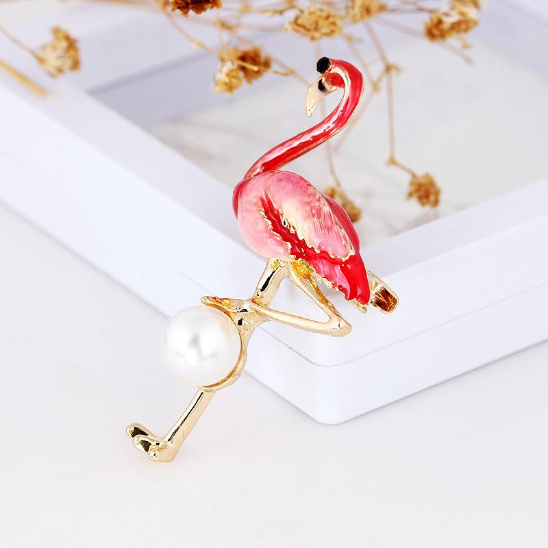 Spille Spilla Smaltate Flamingo Carine Unisex Donna e Uomo Spilla Uccello Animale Broche