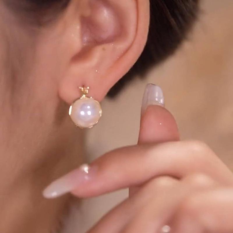 Gold-Plated Mermaid Pearl Zircon Retro Ear Cuffs for Women