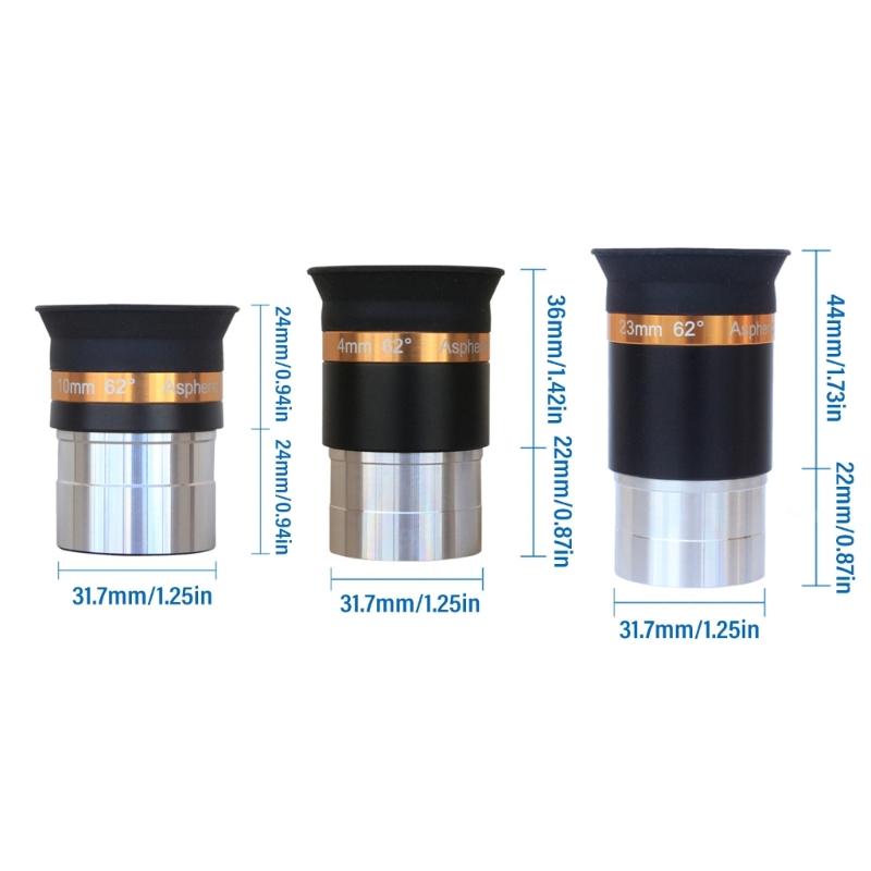 4/10/23mm Optical Lens Astronomy Telescope Eyepiece High Definition Telescope Eyepiece Lens 4/10/23mm Optical Lens