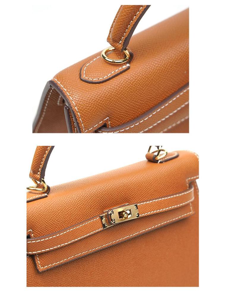 Kelly Bag Genuine Leather Women's Luxury Handbag - 2025 Autumn/Winter Collection: Elegant Shoulder Bag for Commute and High-End Style.