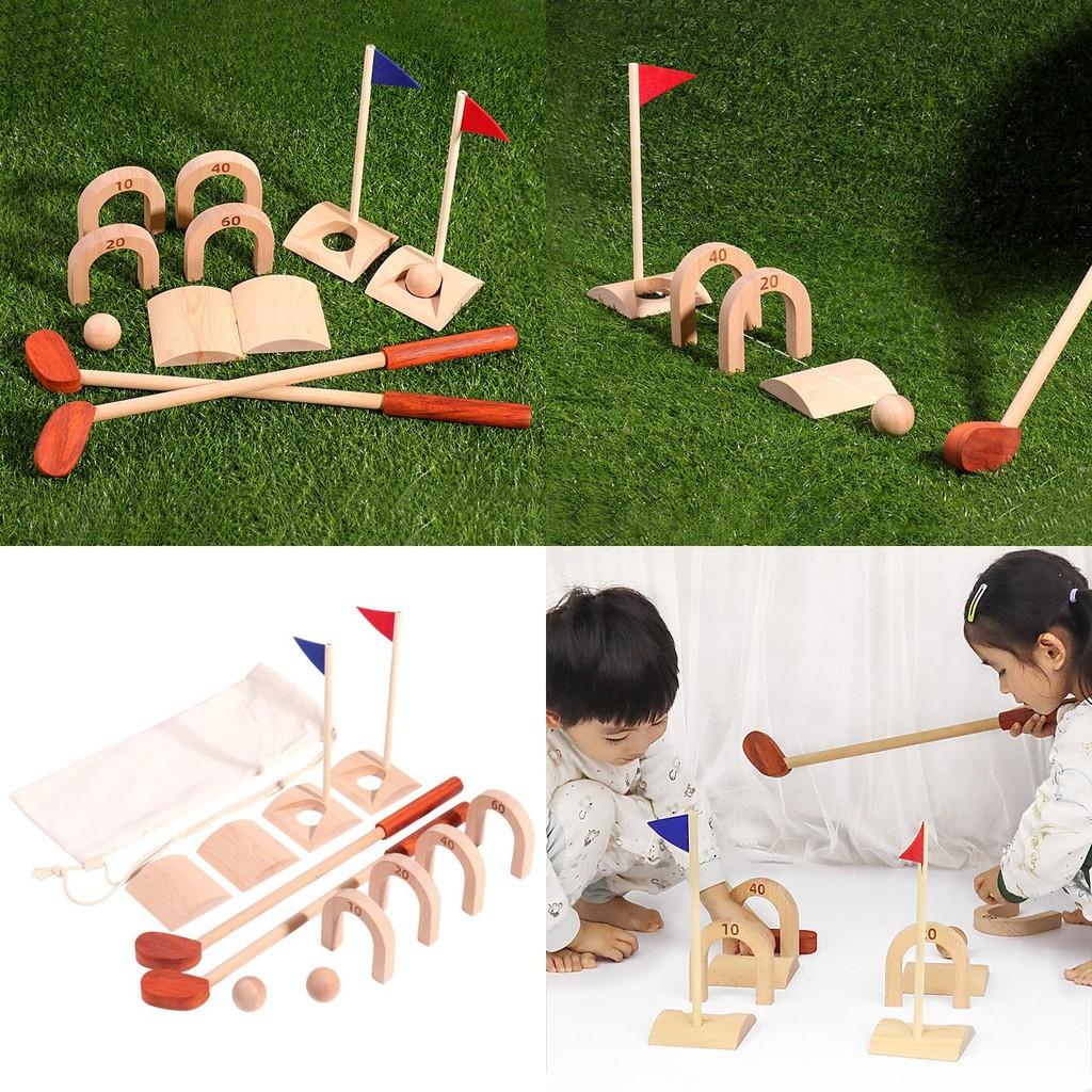 Golf Toy Wooden Set Indoor Sports Equipment For Kids Parentchild Activity