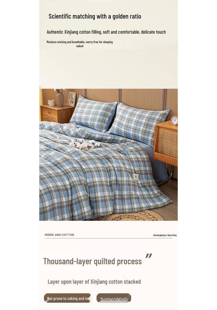 Class A Thickened Xinjiang Cotton Quilt for Home & Dormitory – Four Seasons Use