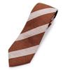 Used Good Condition LUIGI BORRELLI Brown Striped Silk Tie Made In Italy