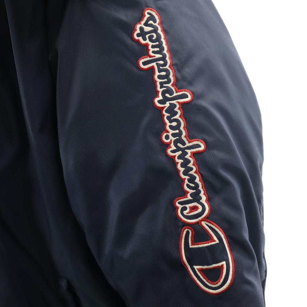 Champion Products Back Logo Bench Coat L Navy Cotton Filling Men's Used