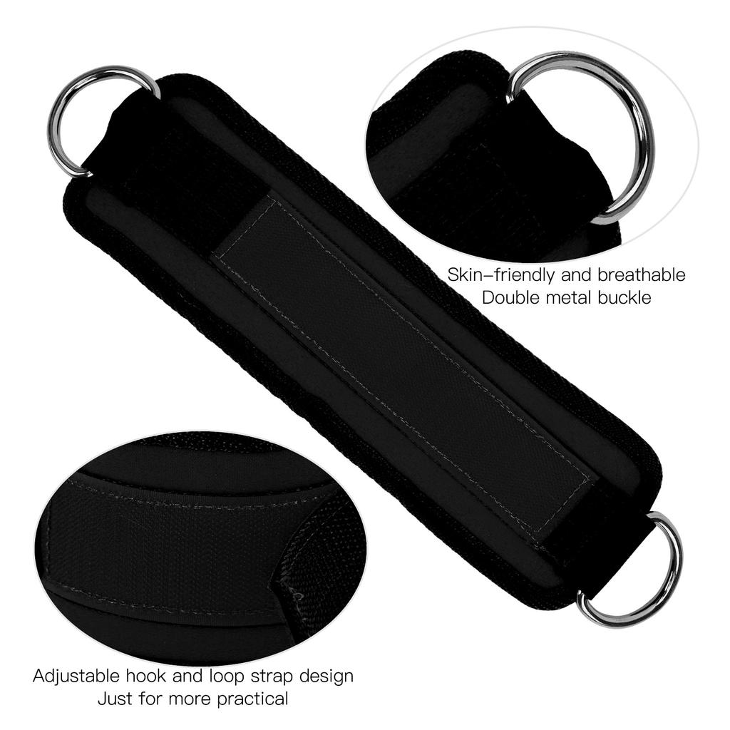 Fitness Ankle Straps for Cable NaMachine Double DRing   Neoprene Ankle Straps(Black )