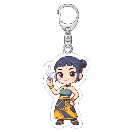 Keychain Pendant 3D Idol Group Design Portable Acrylic Keychain with Metal Lobster Clasp Waterproof Scratch-Proof Key