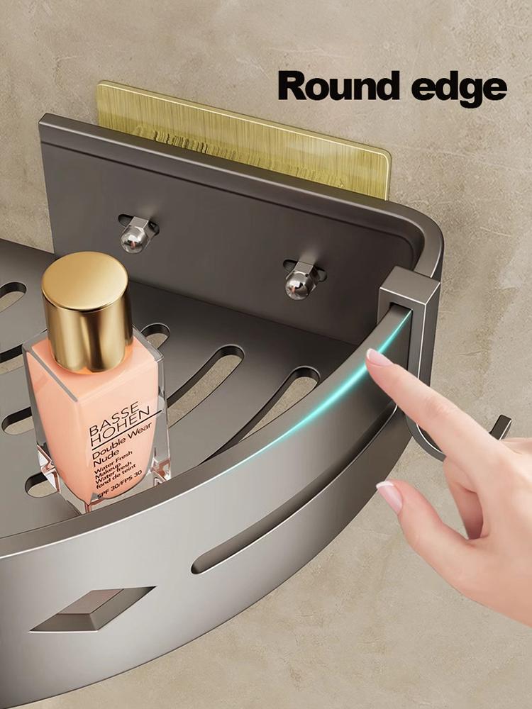 Adhesive Metal Storage Shelf Wall Bath Shelves Hanging Organizers No drilling Storage Rack Shampoo Holder For Bathroom Kitchen