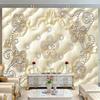 European Style Mural Wallpaper 3d Stereo Soft Roll Pearl Jewelry Flower Fresco Living Room Luxury Decor 3d Sticker Mural