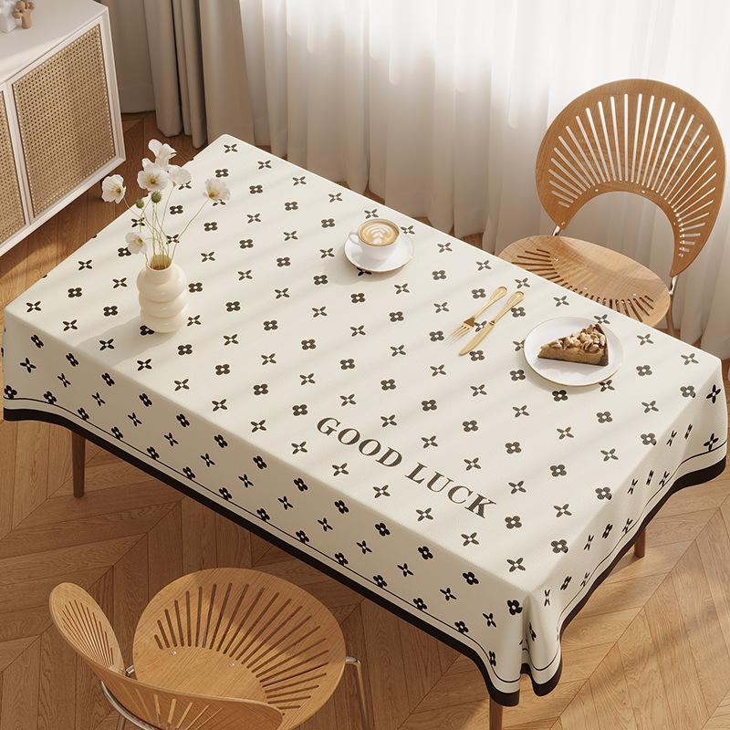 Dining Table Cloth, Tabletop Protective Pad, Waterproof, Oil-Proof, Anti-Scalding, Leave-In, Small Fresh And Versatile Rectangular Dining Table