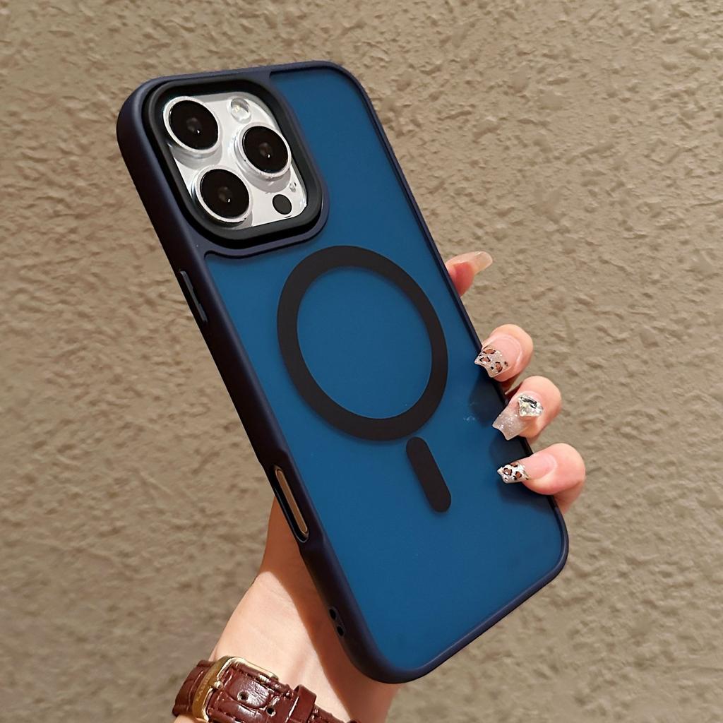 Skin Feel Scrub Suitable for IPhone 16 Magnetic Phone Case Apple 15promax Simple Transparent 14 Solid Color Anti Fall