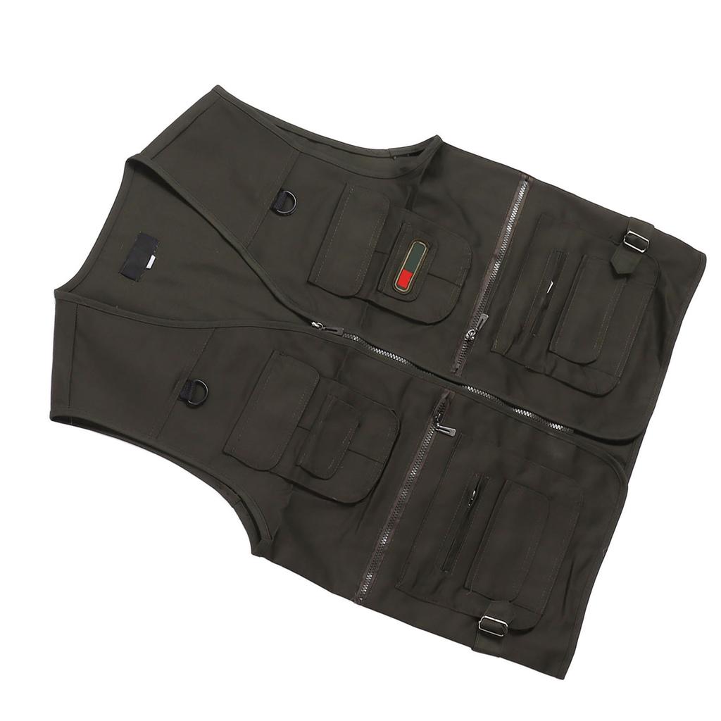 Fishing Vest Waistcoat Multiple Pockets Breathable OD Green Comfortable Vest for Outdoor 2XL