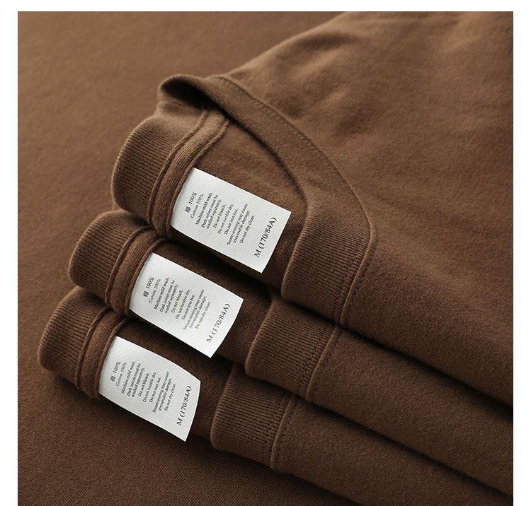 T-shirt da uomo girocollo pesante a tinta unita 320g: Opaco, Stile Americano, Vestibilità Ampia, Manica Corta, Abbigliamento Estivo XXXL (200-220 lbs)