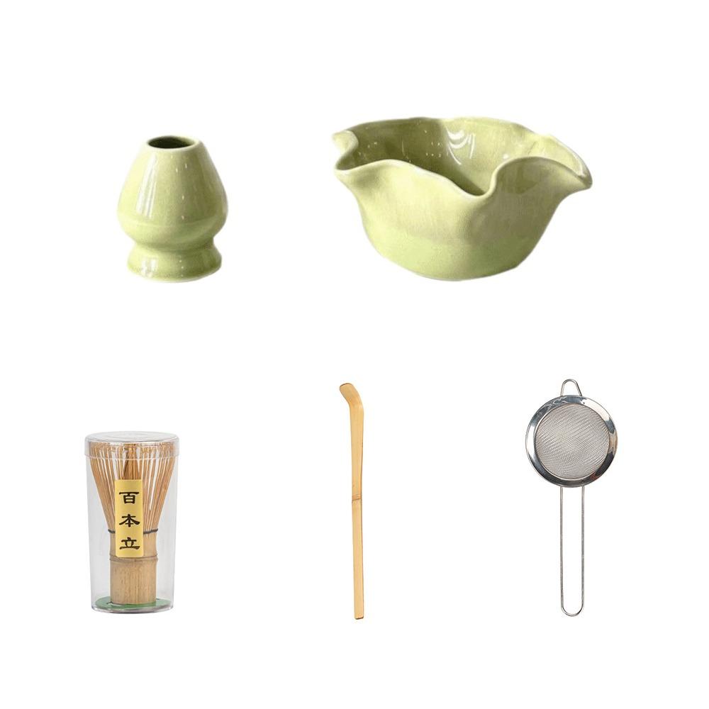 Japanese Style Ceramic Matcha Tool Flower Shaped Matcha Making Kit Matcha Tea Set Matcha Lovers